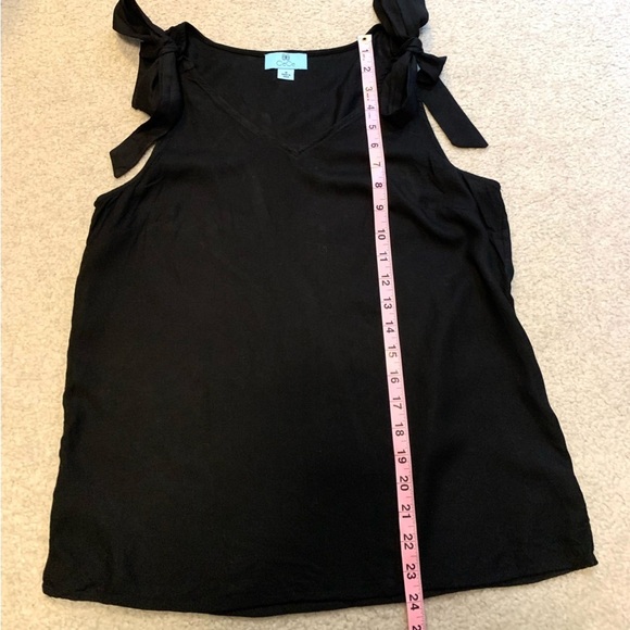 CeCe Black Shoulder Tie Tank Top Women Medium Rayon - Picture 5 of 7